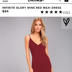 Lulus “infinite glory wine red maxi dress”